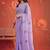 Lavender floral mirror work poly georgette saree