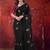 Black floral embroidered poly georgette saree
