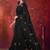 Black floral embroidered poly georgette saree