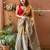 Beige solid saree
