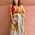 Beige solid saree