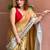 Beige solid saree