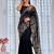 Black embellished party wear saree with matching blouse