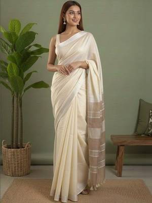 Cream  cotton sarees 1