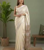 Cream  cotton sarees