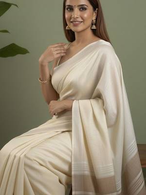 Cream  cotton sarees 2