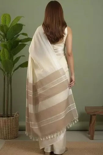 Cream  cotton sarees