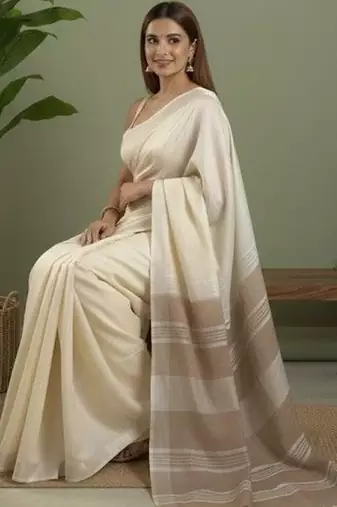 Cream  cotton sarees