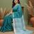 Blue woven design  cotton saree