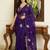 Purple embellished sarees with unstitched blouse piece