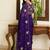 Purple embellished sarees with unstitched blouse piece