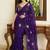 Purple embellished sarees with unstitched blouse piece