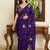 Purple embellished sarees with unstitched blouse piece