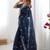 Blue tissue silk sequin embroideried blouse piece & sarees