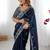 Blue tissue silk sequin embroideried blouse piece & sarees
