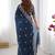 Blue tissue silk sequin embroideried blouse piece & sarees