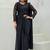 Black embroidered saree with unstitched blouse piece