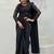 Black embroidered saree with unstitched blouse piece