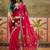 Magenta embroidered silk chiffon sarees