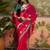 Magenta embroidered silk chiffon sarees