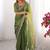 Green shimmer chiffon sequins embroideried blouse piece & sarees