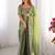Green shimmer chiffon sequins embroideried blouse piece & sarees