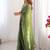 Green shimmer chiffon sequins embroideried blouse piece & sarees
