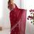 Red tissue silk sequin embroideried blouse piece & sarees
