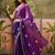 Purple embroidered silk chiffon sarees