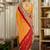 Red bandhani printed saree with unstitched blouse piece