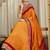 Red bandhani printed saree with unstitched blouse piece