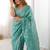 Green tissue silk sequin embroideried blouse piece & sarees