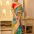 Blue bandhani printed saree with unstitched blouse piece