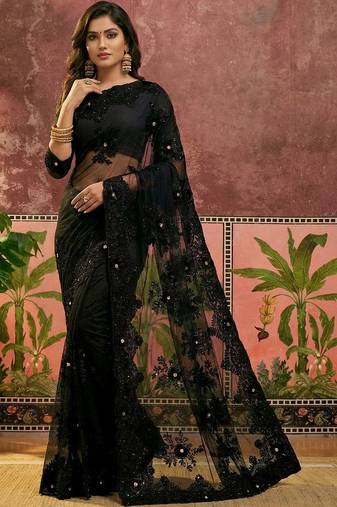 Black embroidered sarees