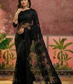 Black embroidered sarees