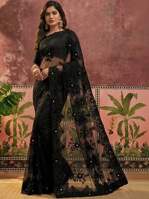 Black embroidered sarees 2
