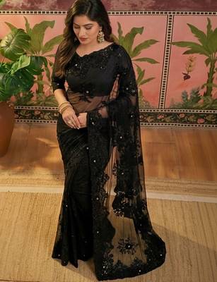 Black embroidered sarees 3