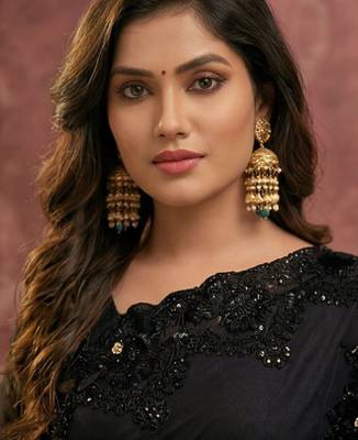 Black embroidered sarees 4