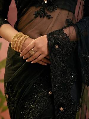 Black embroidered sarees 5