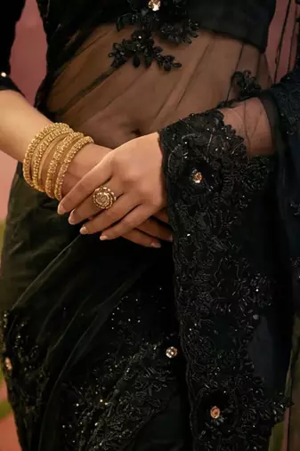 Black embroidered sarees
