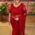 Red embroidered sarees with unstitched blouse piece