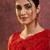 Red embroidered sarees with unstitched blouse piece