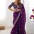Purple tissue silk sequin embroideried blouse piece & sarees