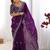 Purple tissue silk sequin embroideried blouse piece & sarees