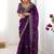 Purple tissue silk sequin embroideried blouse piece & sarees
