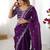 Purple tissue silk sequin embroideried blouse piece & sarees