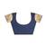 Navy blue woven design zari weaving paithani saree with unstitched blouse