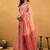 Peach woven design  cotton saree with unstiched blouse