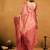 Peach woven design  cotton saree with unstiched blouse