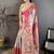 Pink woven design zari silk blend handloom jamdani saree